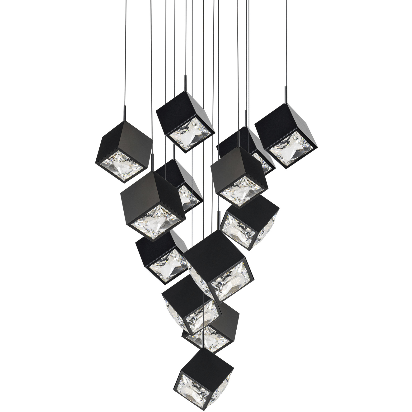 Ice Cube LED 11 inch Black Multi-Light Pendant Ceiling Light, dweLED