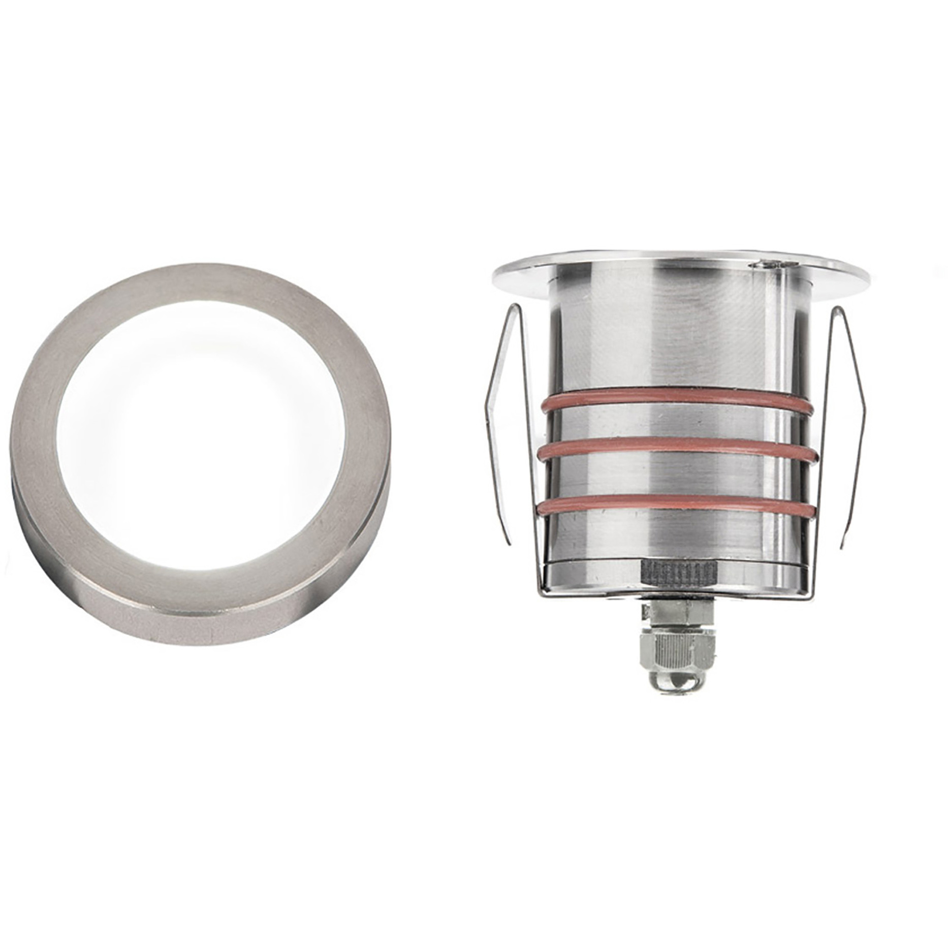 Inground Recessed Light 12 4 watt Stainless Steel Path Indicator Light in 2700K Warm LED, WAC Landscape