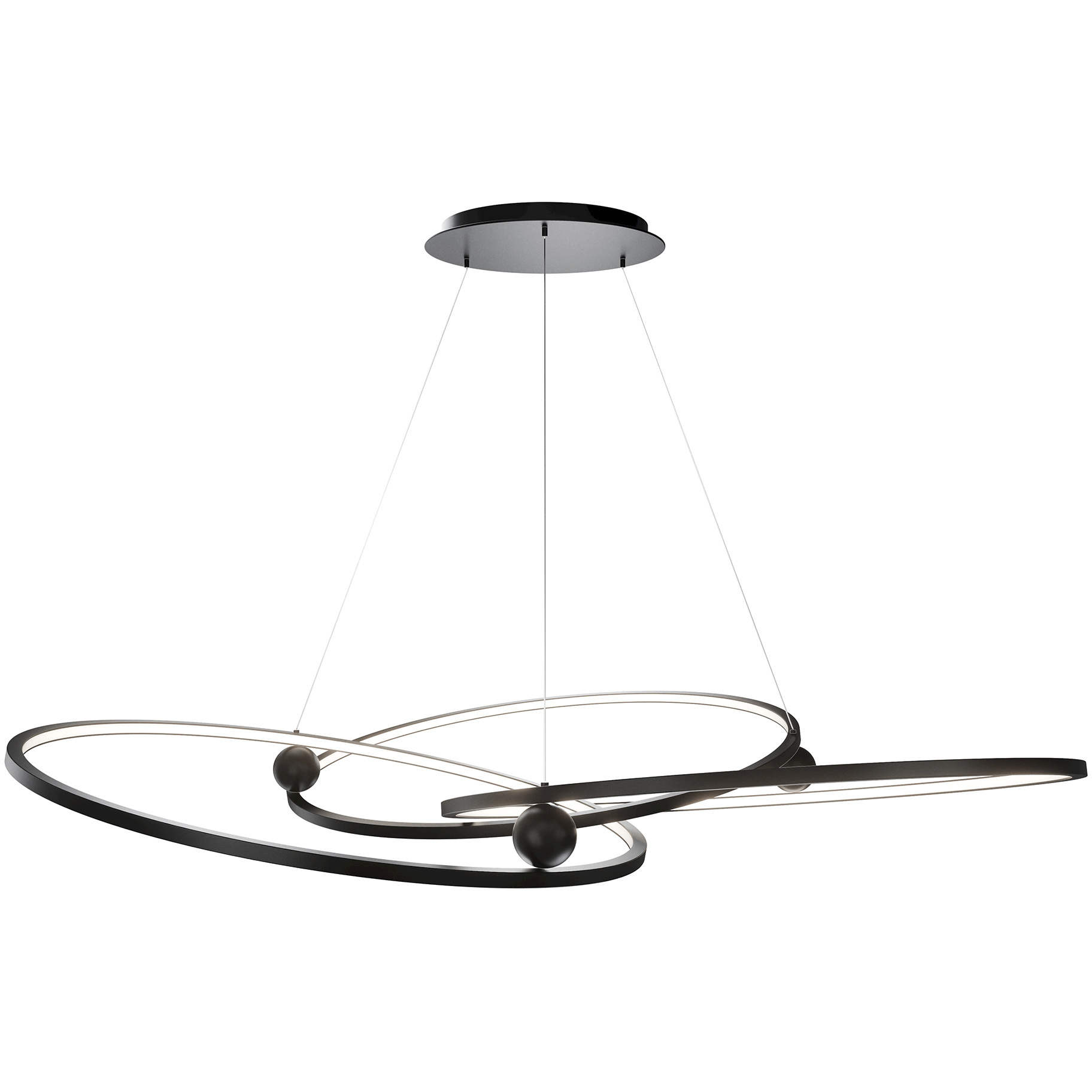 Sidewinder LED 60 inch Black Chandelier Ceiling Light, dweLED