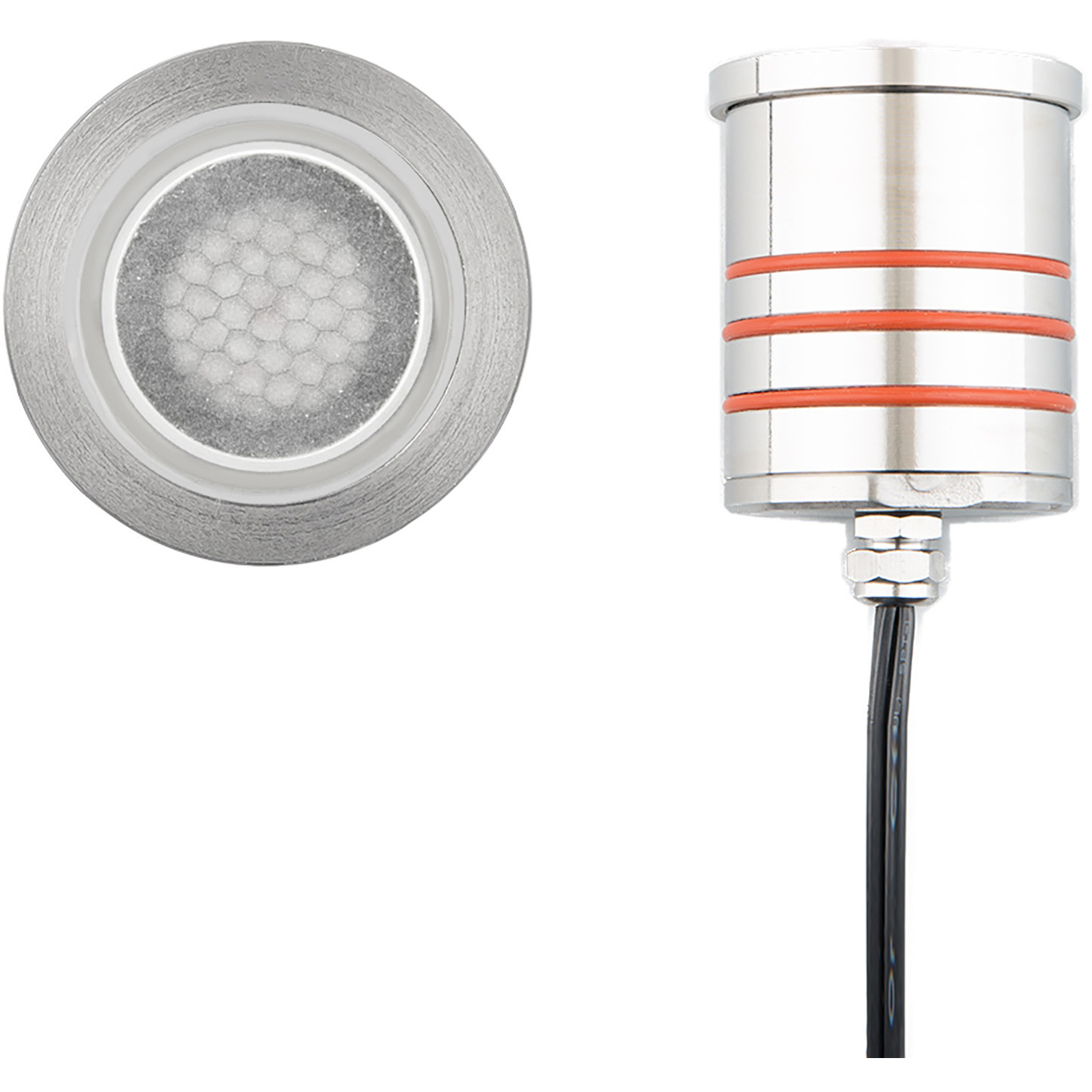 Inground Recessed Light 12 4 watt Stainless Steel Path Indicator Light in 2700K Warm LED, WAC Landscape