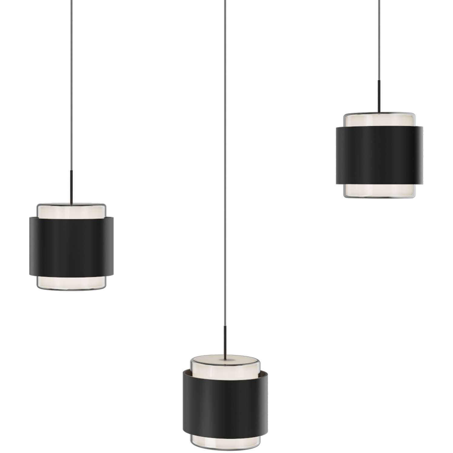 Banded LED 5.5 inch Black Chandelier Ceiling Light, dweLED