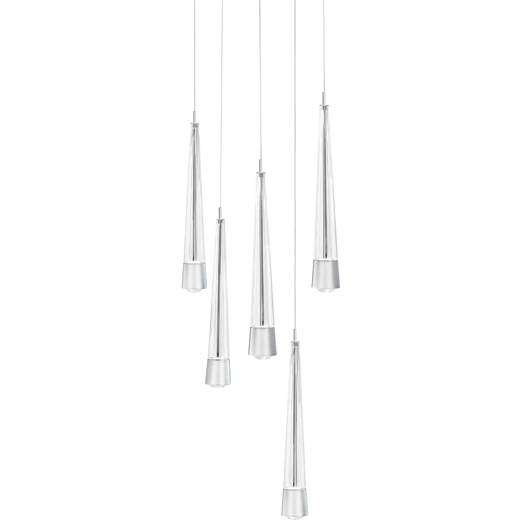 Quill LED 17 inch Chrome Multi-Light Pendant Ceiling Light, dweLED