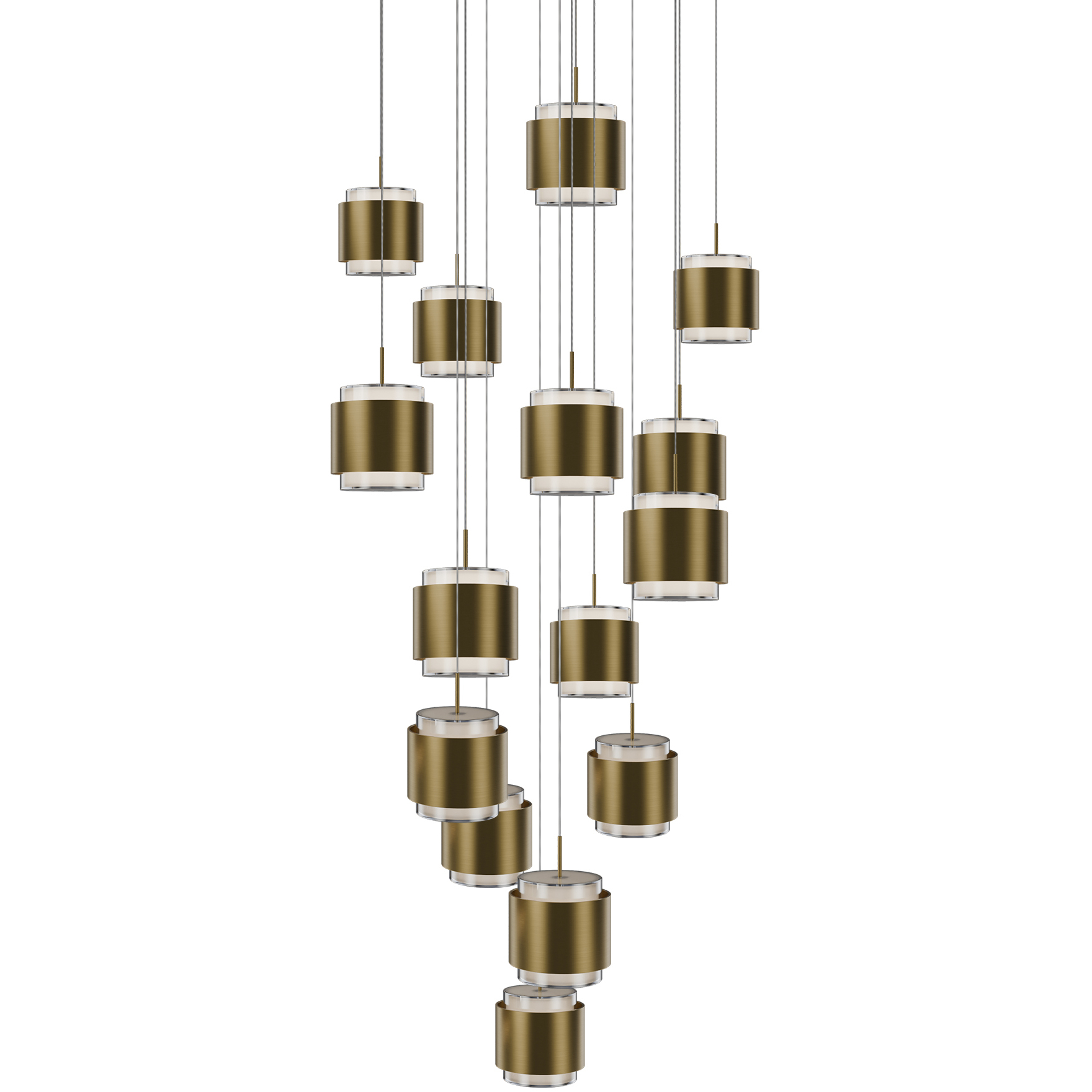 Banded LED 23 inch Aged Brass Chandelier Ceiling Light, dweLED