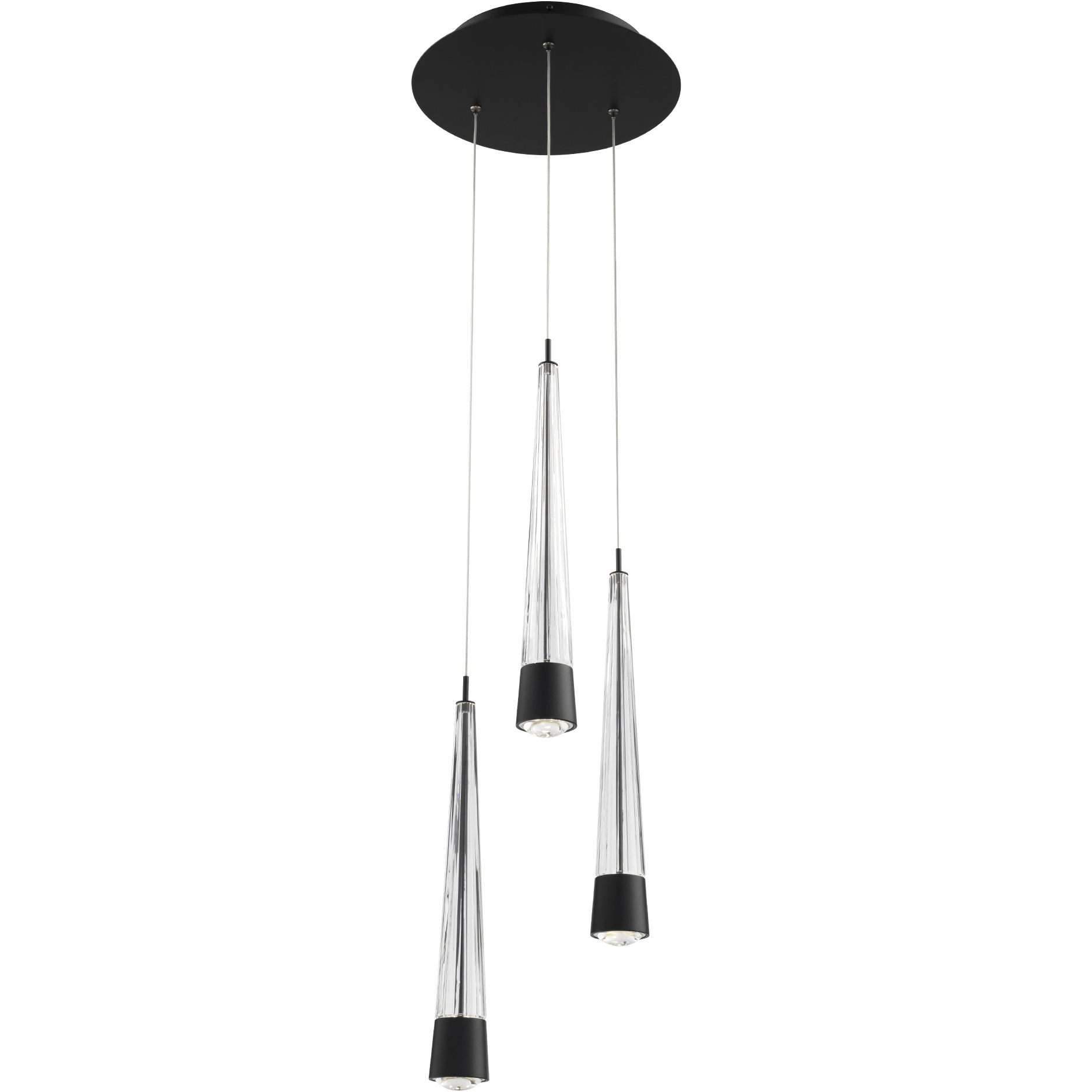Quill LED 12 inch Black Multi-Light Pendant Ceiling Light, dweLED