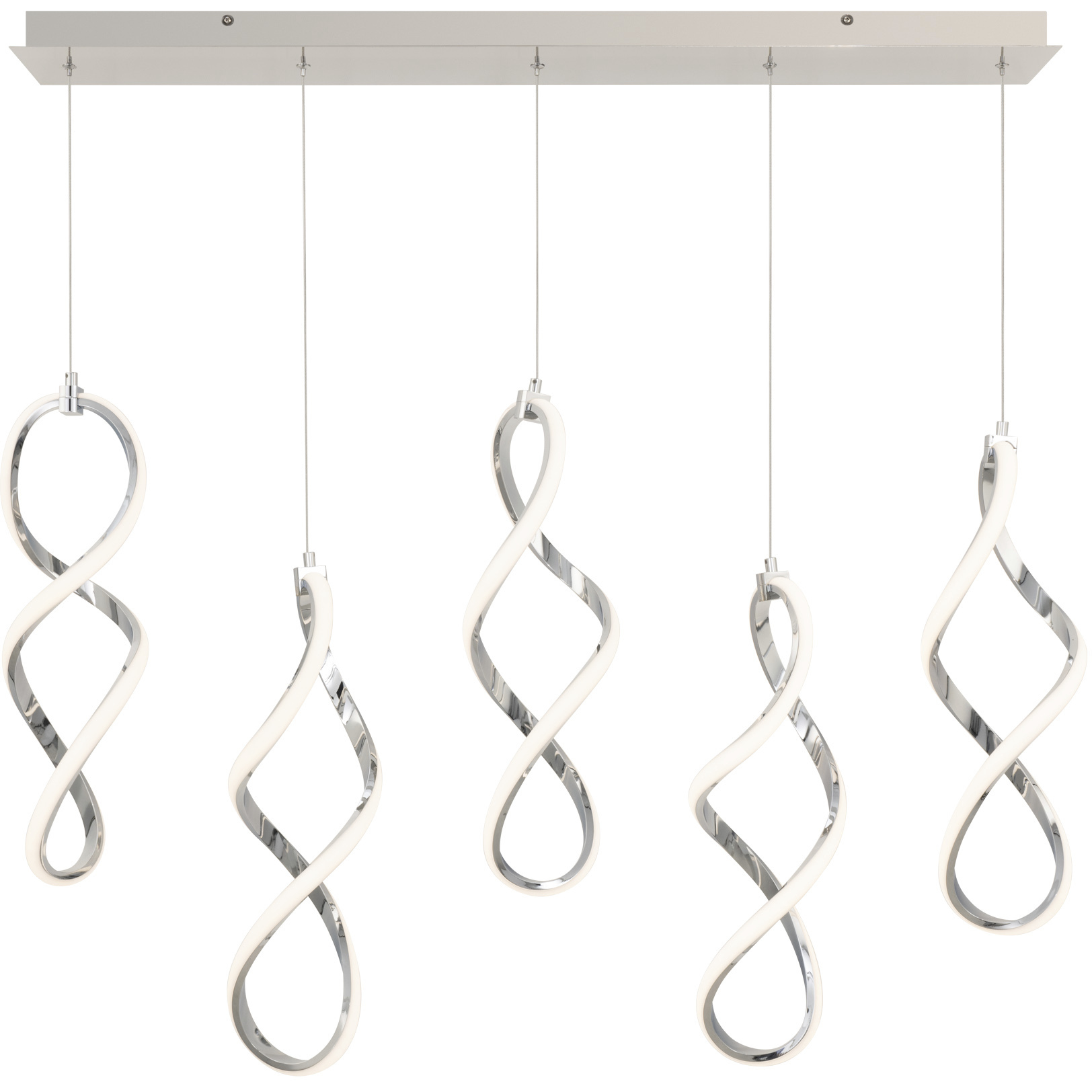 Interlace LED 16 inch Chrome Multi-Light Pendant Ceiling Light, dweLED