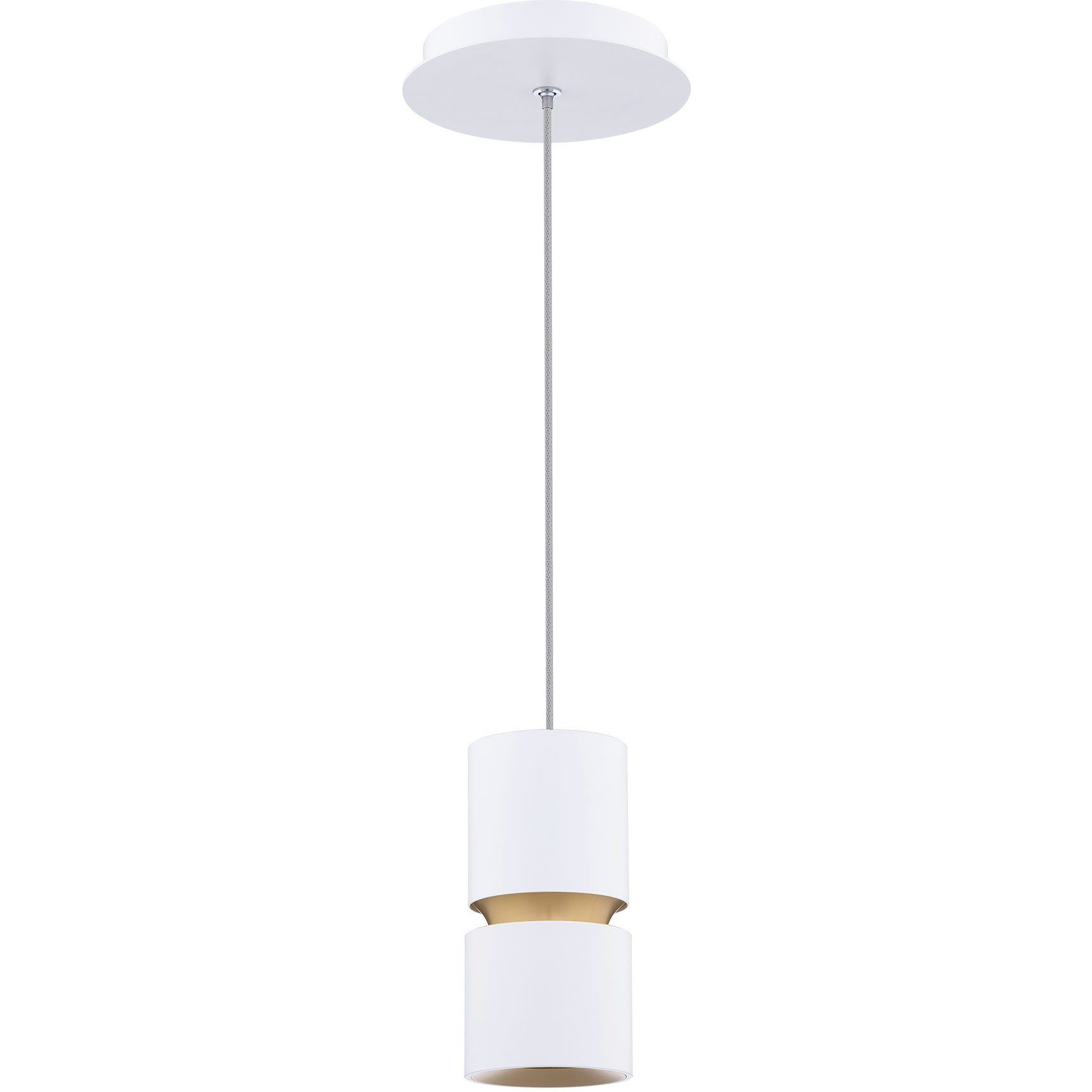 Pedistal LED 6 inch White Pendant Ceiling Light in 3000K, dweLED