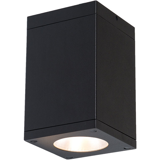 Cube Arch LED 5.5 inch Black Outdoor Flush in Flood, 90, 2700K