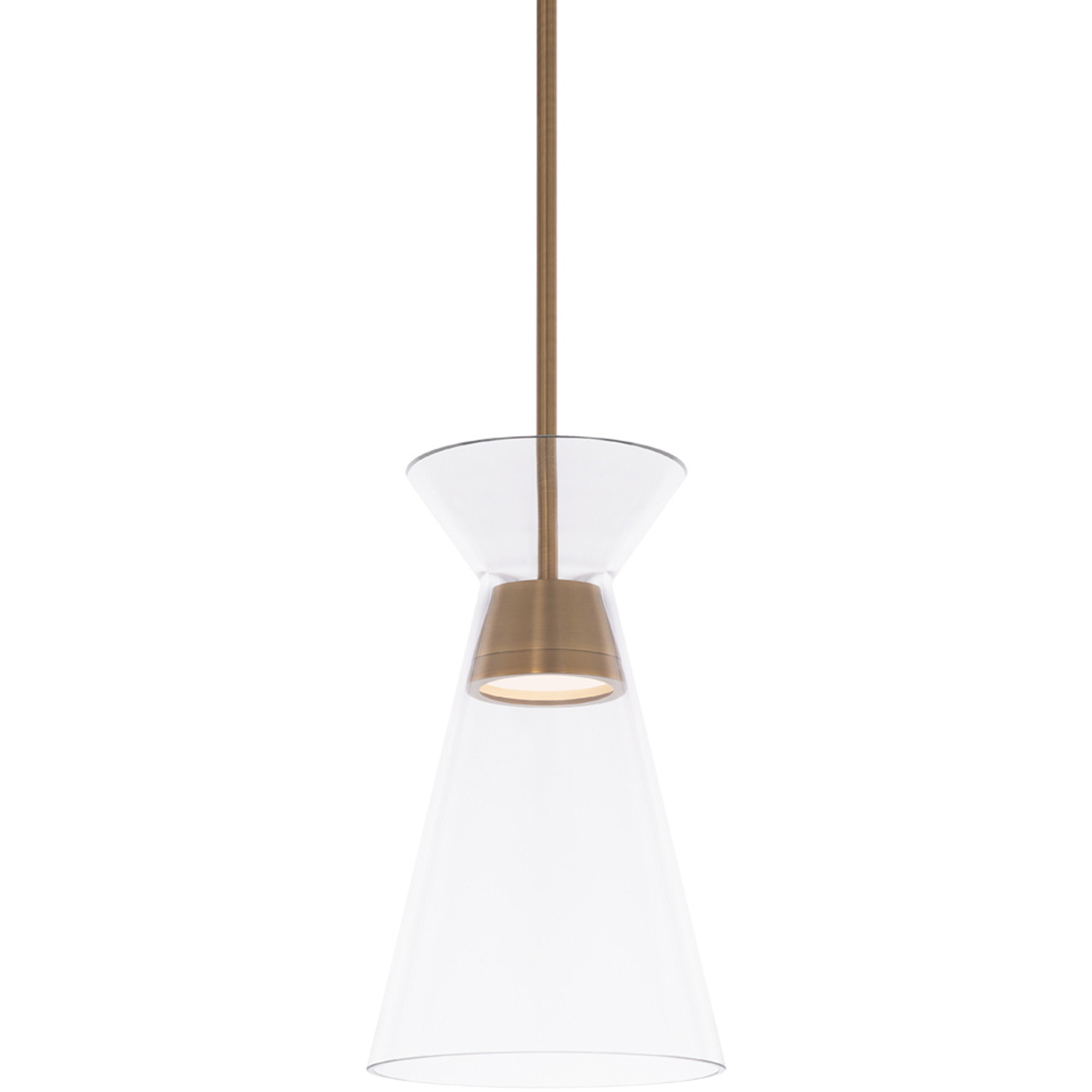 Chandra LED 8 inch Aged Brass Mini-Pendant Ceiling Light, dweLED